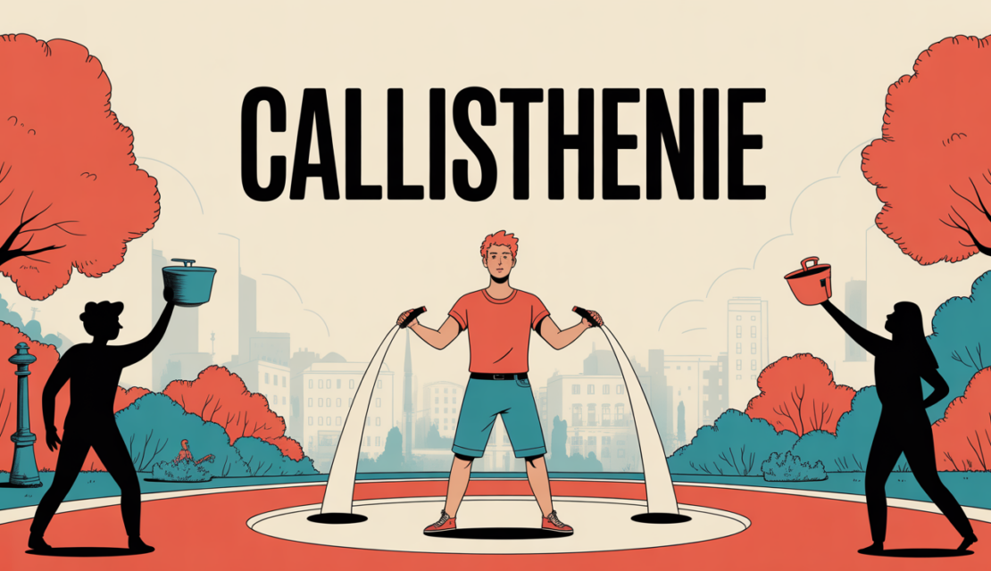 callisthenie personnage pompes parc silhouettes