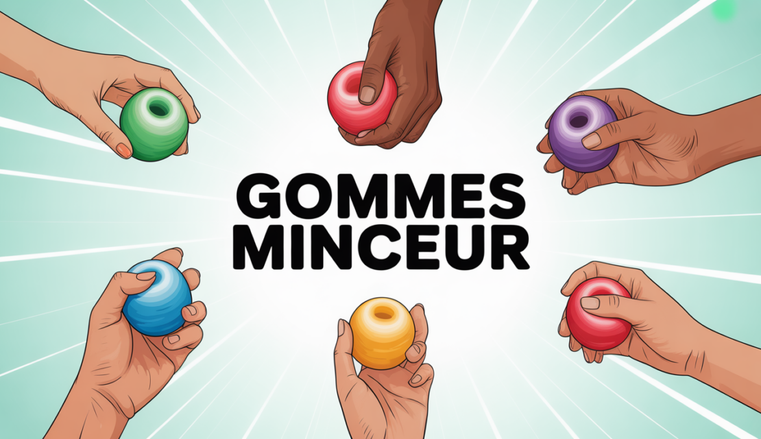 Vue de mains féminines tenant des gommes minceur colorées