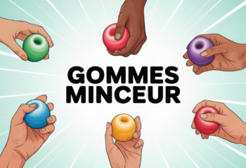 Vue de mains féminines tenant des gommes minceur colorées