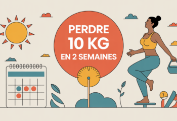 perdre 10 kg en 2 semaines sur balance avec calendrier et ruban