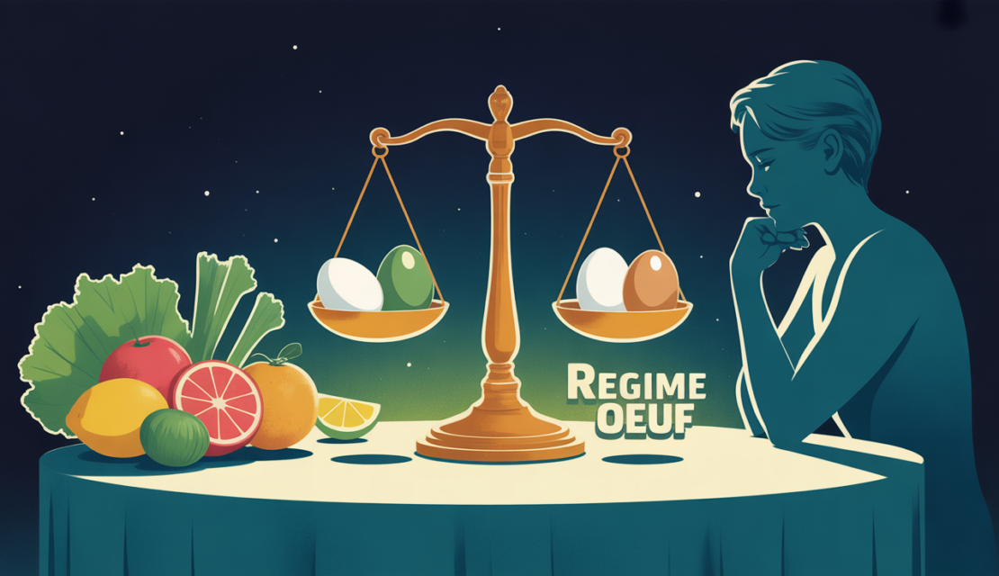 regime oeuf illustration balance oeufs legumes