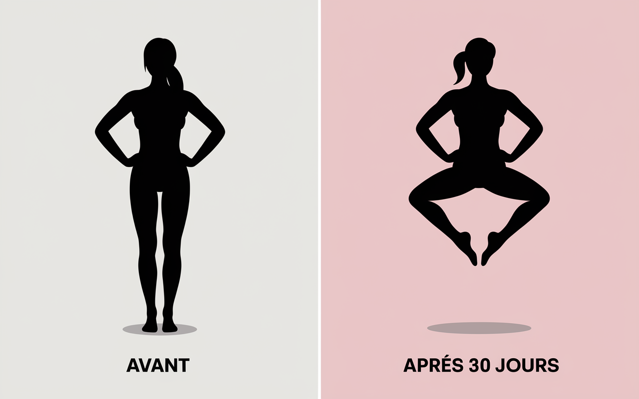 Silhouette avant après vélo elliptique 1 mois