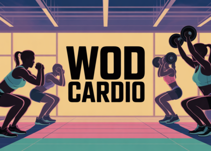 WOD cardio silhouettes en mouvement salle de sport moderne