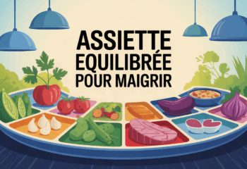 Assiette équilibrée pour maigrir avec légumes, protéines et féculents