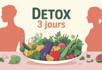 Assiette détox 3 jours avec légumes, fruits et balance