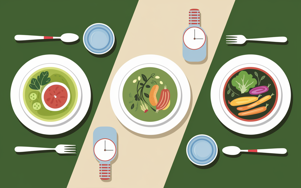 Menus journaliers détox 3 jours assiettes variées