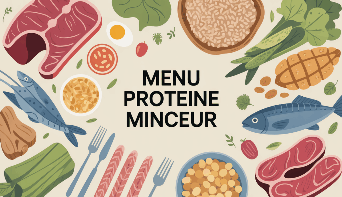 menu proteine minceur plateau avec viandes poissons legumes