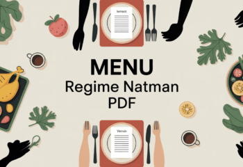 Vue dessus table menu régime Natman PDF avec repas équilibrés