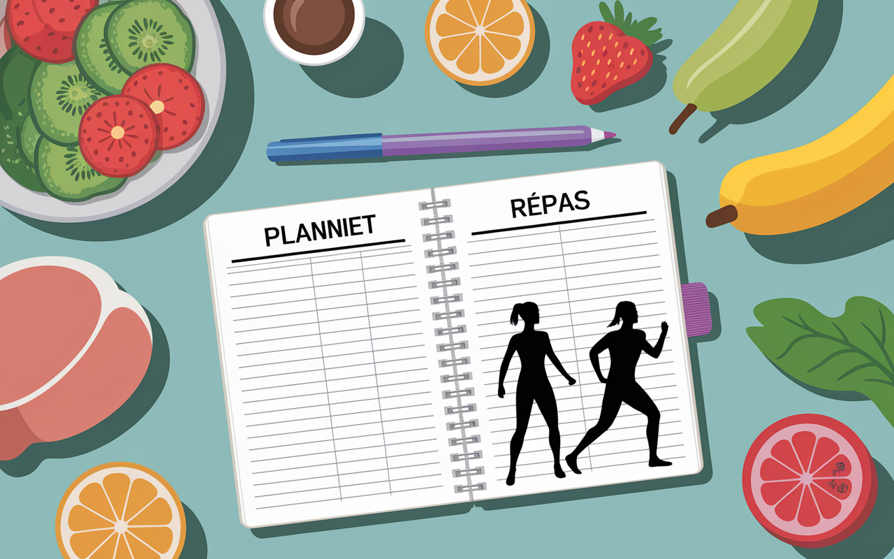 Carnet planning repas minceur portions saines perte de poids