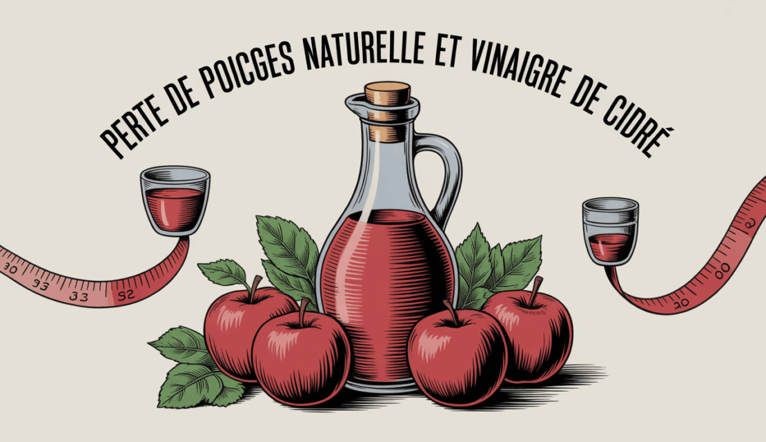 bouteille vinaigre de cidre pommes ruban mesureur perte de poids naturelle
