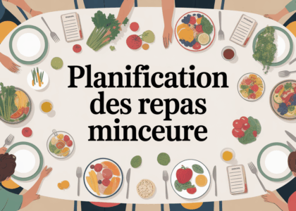 Table conviviale planification repas minceur légumes protéines calendrier