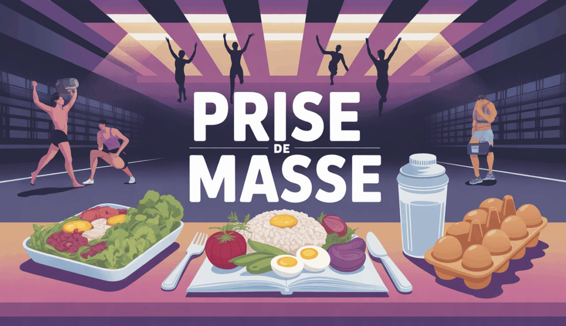 visuel prise de masse carnet diététique assiette shaker salle sport