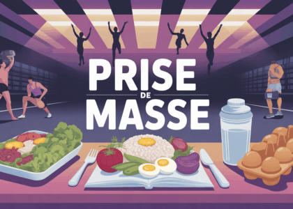 visuel prise de masse carnet diététique assiette shaker salle sport