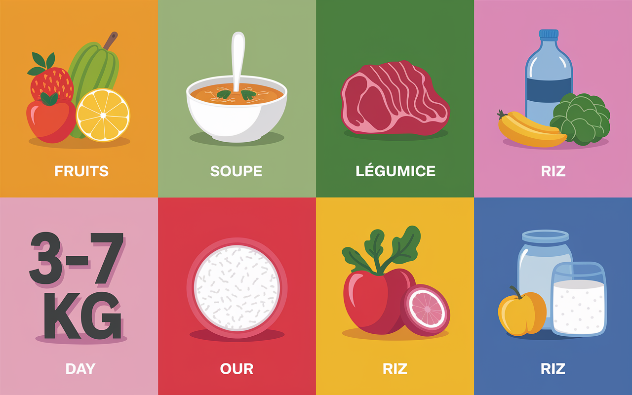 planning jours soupe aux choux, aliments autorisés, perte de poids