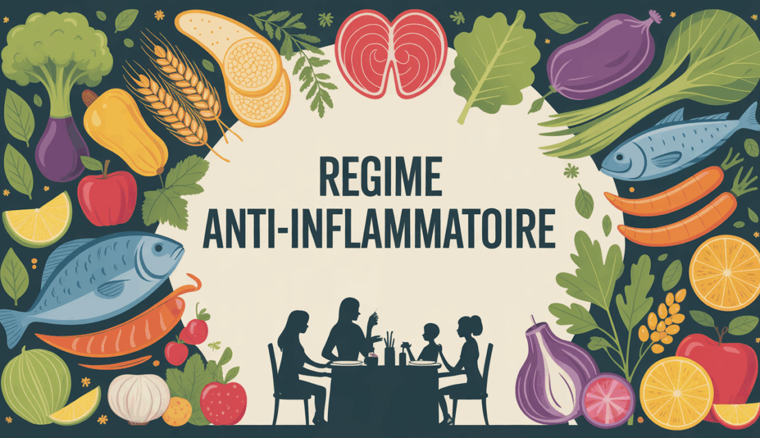 Assiette regime anti-inflammatoire legumes poissons cereales famille
