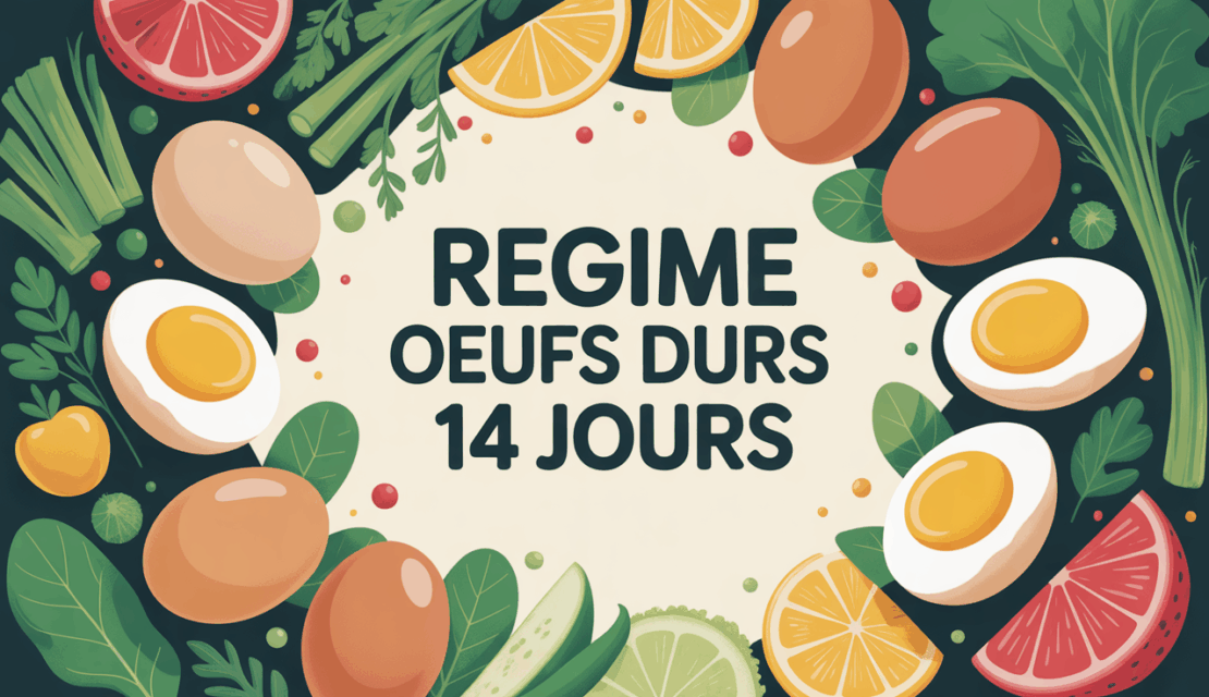 Regime oeufs durs 14 jours assiette oeufs legumes balance