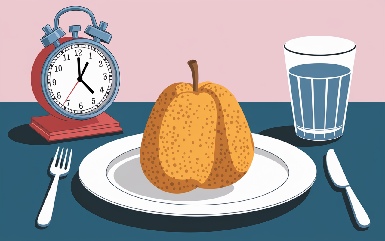 regime pomme avant repas schéma assiette chronomètre