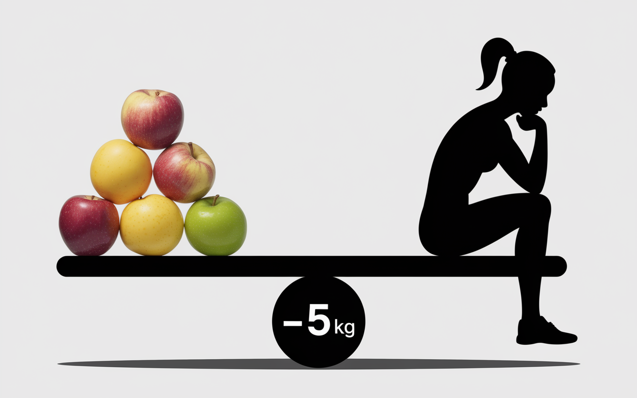 balance avec pommes et poids regime pomme