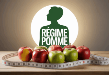 regime pomme avec pommes et mètre ruban