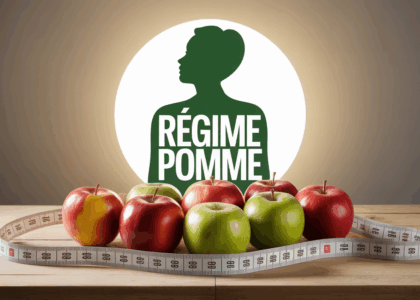 regime pomme avec pommes et mètre ruban