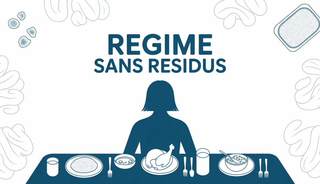 illustration régime sans résidus aliments blancs table