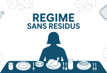 illustration régime sans résidus aliments blancs table