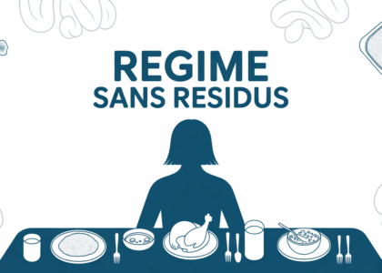 illustration régime sans résidus aliments blancs table