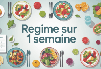 vue d'une table avec menu regime sur 1 semaine