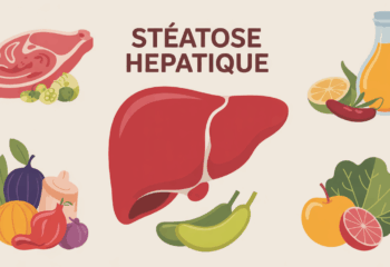 vue stylisee foie entouré aliments sains steatose hepatique