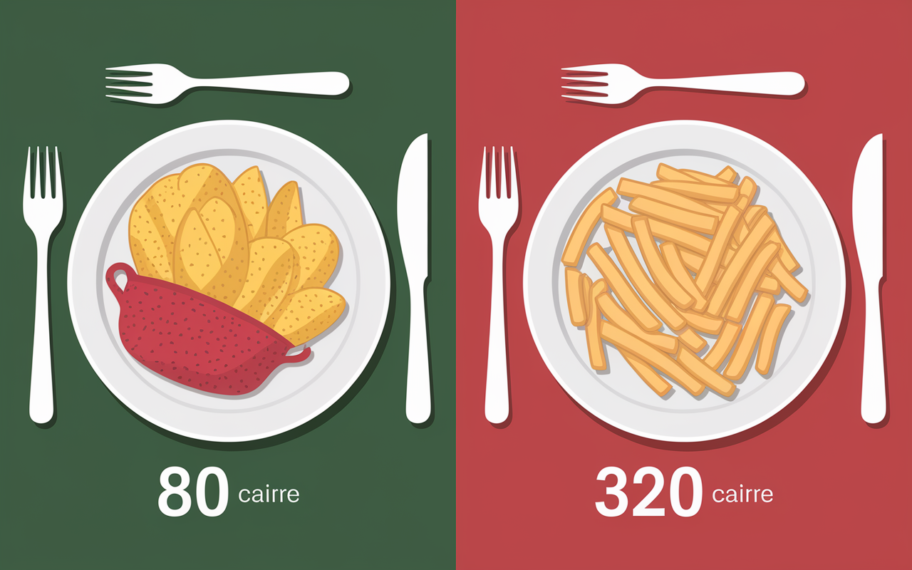 pommes de terre vapeur vs frites calories comparaison