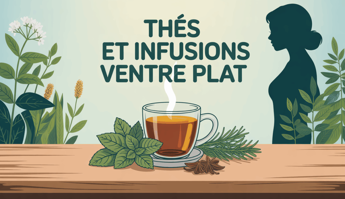 tasse the ventre plat plantes fraiches