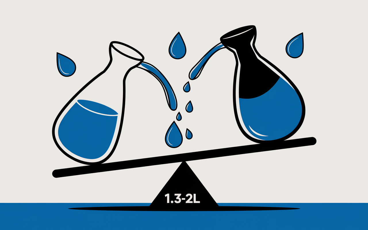 balance carafe eau excès gonflement hyperhydratation