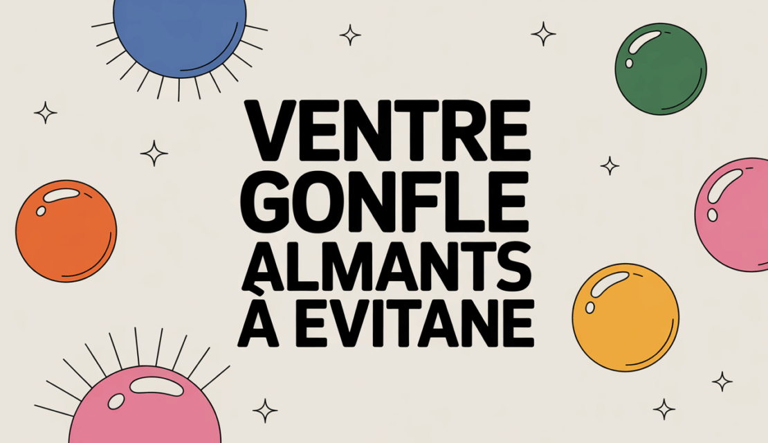 Dessin ventre gonflé bulles ballonnements texte aliments à éviter