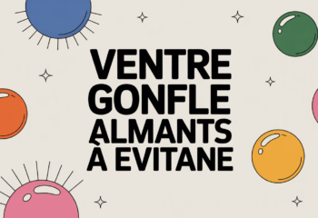 Dessin ventre gonflé bulles ballonnements texte aliments à éviter