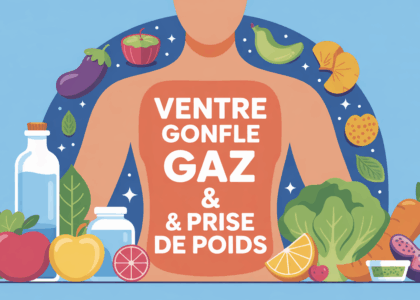 illustration ventre gonfle gaz prise de poids aliments sains