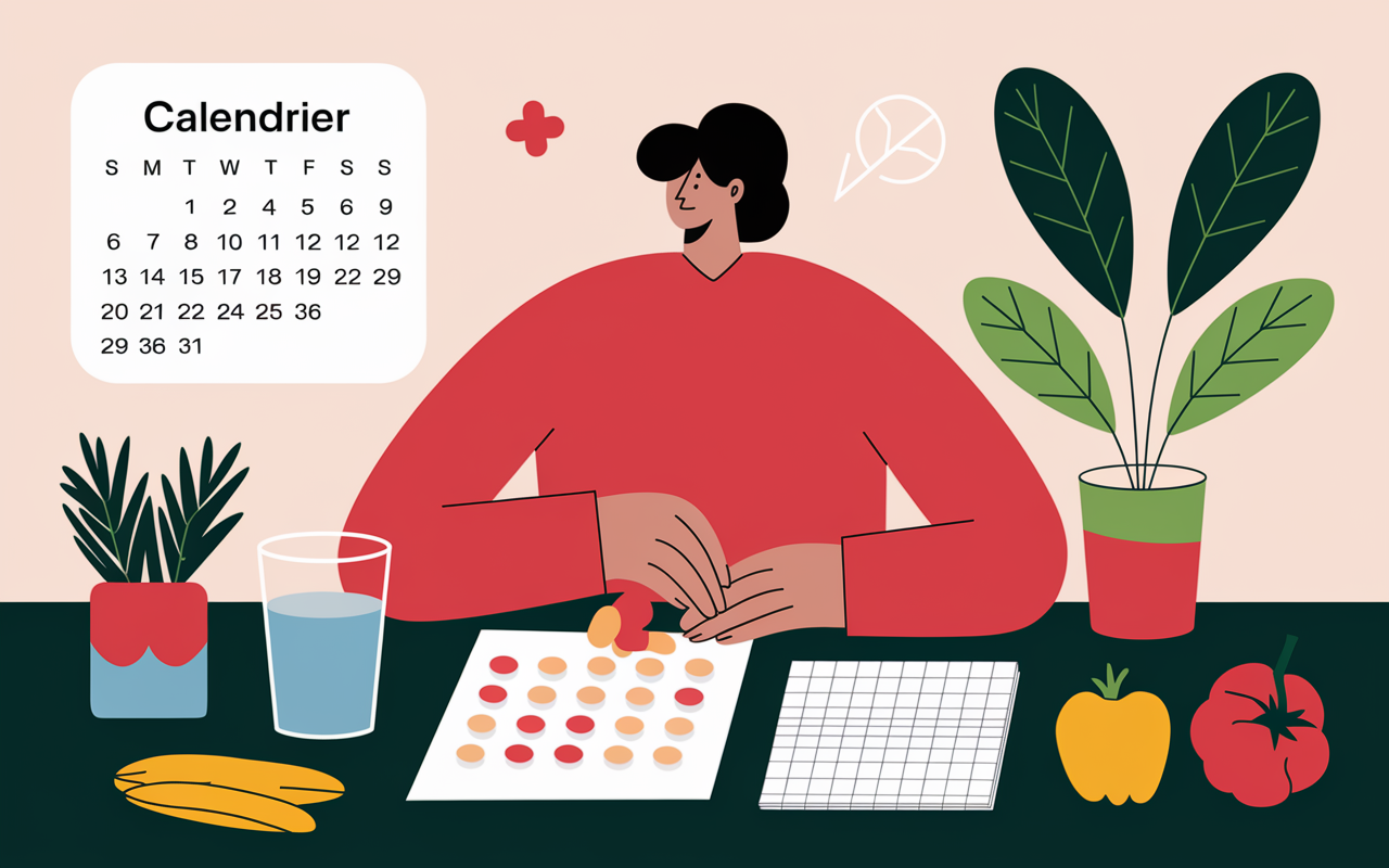 scene cure optimale gélules calendrier carnet legumes