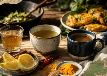 Aliment qui brule les graisse : thé vert, vinaigre de cidre, citron, cannelle et épices