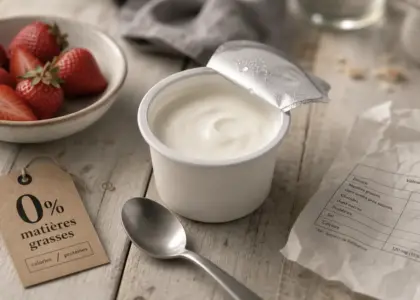 Fromage blanc 0 calories : pot 0% matières grasses et tableau nutritionnel