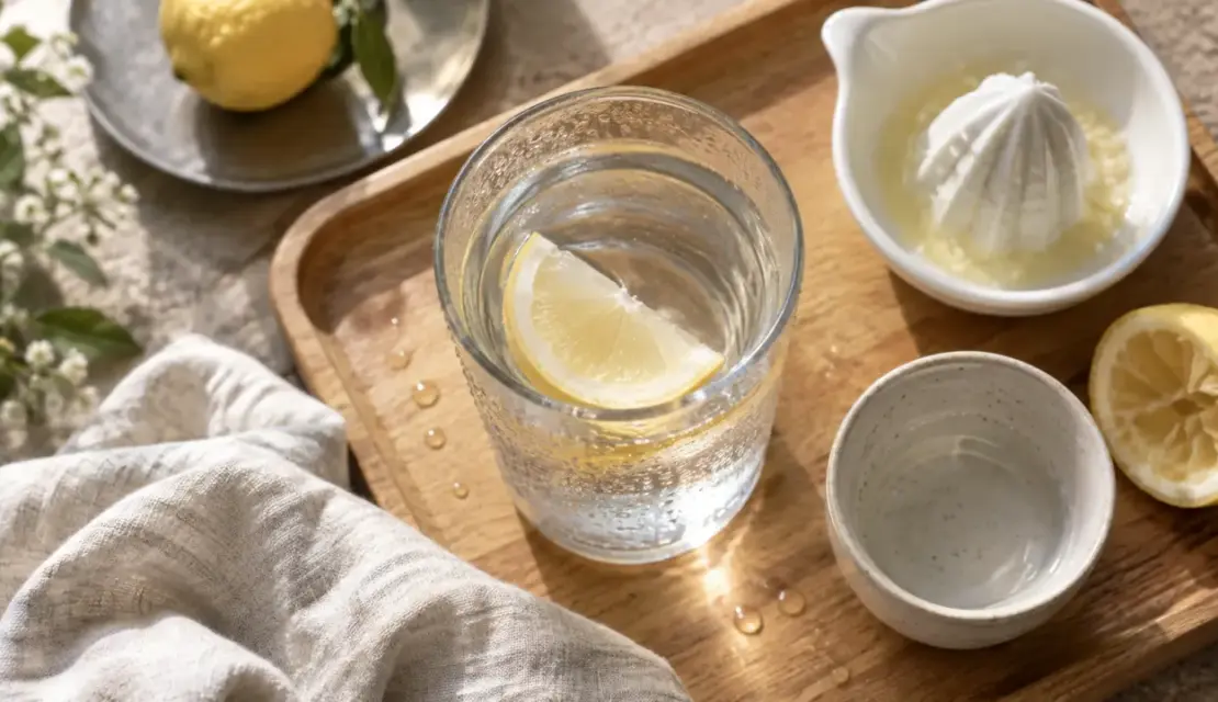 Jus de citron matin a jeun, verre d’eau tiède avec citron